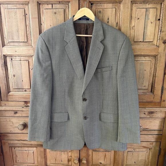 Ralph Lauren For Dillard's 44 Regular Wool Houndstooth Suit Jacket Blazer - Picture 1 of 13